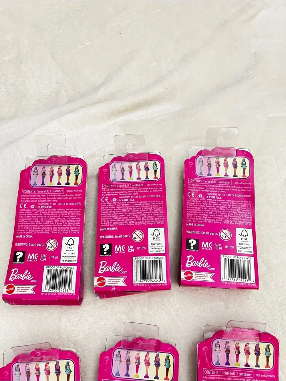 Lot of 6 Barbie Mini BarbieLand Color Reveal 1.5